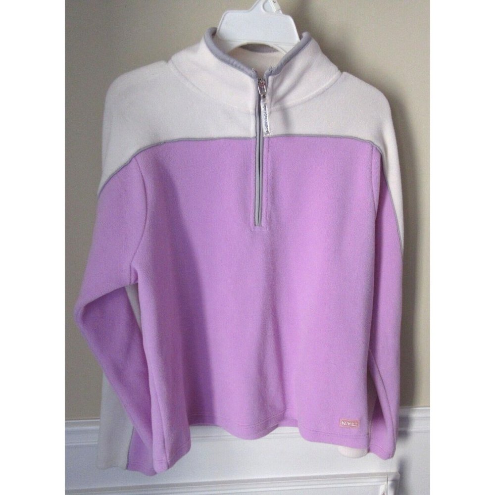 New York Laundry Stretch 1/4 Zip Fleece Top Size Large L Iris Purple NEW w/TAGS